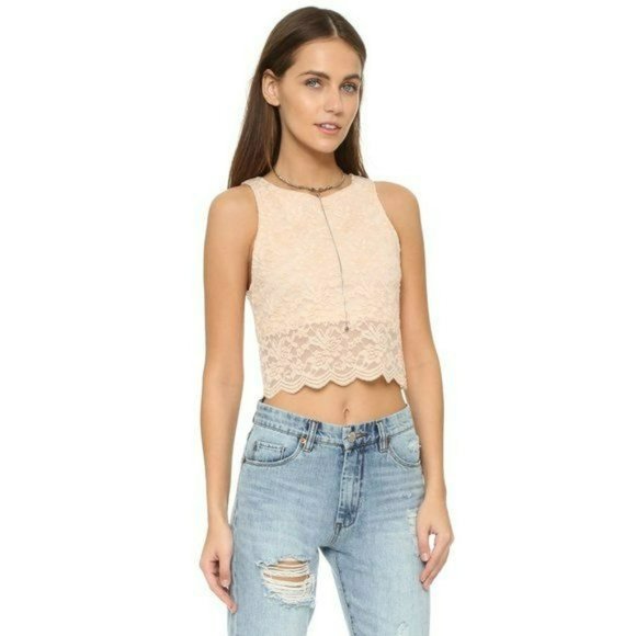 Free People Tops - 206. Free People Lace Tank Top Blue Medium